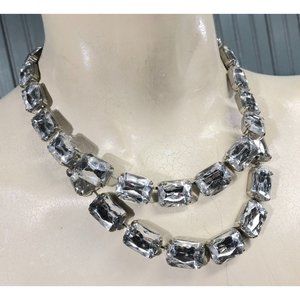 Glass / Crystal Made West Germany Heavy Locking C Clasp Womens Glamour Necklace